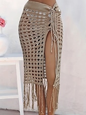 abordables Falda cruzada-Mujer Bañadores Tapadera Vestido de Baño Falda Traje de baño Cortado Vacaciones Ropa de playa Color sólido Sin Mangas Trajes de baño