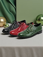  Γυναικεία πράσινα παπούτσια Oxford από ψεύτικο κροκόδειλο – φλατ παπούτσια με χαμηλό τακούνι και κορδόνια για την παρέλαση της ημέρας του Αγίου Πατρικίου, ιρλανδικά ρούχα φεστιβάλ &εορτασμοί διακοπών