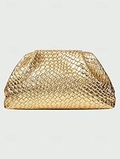 economico Matrimonio ACC-pochette da donna in similpelle con motivo intrecciato in rilievo, vari colori, design elegante per matrimoni ed eventi serali