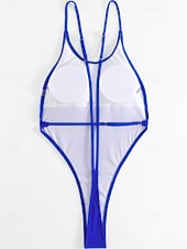 economico Costumi interi-Per donna Costumi da bagno Intero Costume da bagno Perizoma intero Senza schiena Vacanza Abbigliamento da Spiaggia Tinta unica Girocollo Senza Maniche Costumi da bagno
