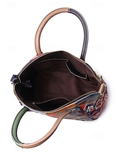 olcso Kézitáskák és bevásárlótáskák-női valódi bőr kézitáska, többirányú hordozási lehetőségekkel, 3D virágdíszítéssel, stílusos és funkcionális mindennapi használatra vagy különleges alkalmakra