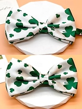 お買い得  アクセサリー-メンズポリエステル蝶ネクタイ、2色のクローバープリントデザイン、聖パトリックの日やカーニバルのお祝いに最適
