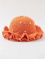 abordables Accesorios-Gorro de punto con trébol y perlas para mujer, varios colores, perfecto para el Día de San Patricio, Carnaval y uso diario.