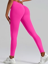 economico Leggings semplici-Per donna Chinos Leggings Streetwear Casual Athleisure Lunghezza intera Vita media Semplice Elastico in vita Traspirante Elasticizzato Quotidiano All'aperto Vacanza Viola Nero Blu reale Fuschia