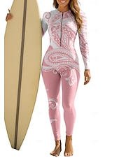 preiswerte One Pieces Rash Guards-Damen Standard Anti UV Shirt Ganzkörper-Bademode Diveskin-Anzug Paisley-Muster Frontreißverschluss UPF50+ Schnelltrocknend Hohe Elastizität Langarm Bademode Badeanzug Surfen Kanufahren Tauchen Sommer