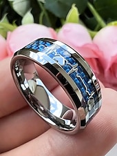 economico San Valentino-anello da uomo in acciaio inossidabile con battito cardiaco e design a cuore, disponibile in più colori: perfetto per San Valentino e per l'uso quotidiano