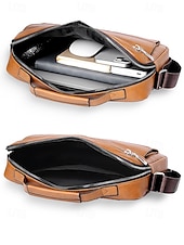 economico Borselli da uomo-borsa a tracolla da uomo in similpelle, multitasche, grande capacità, elegante tracolla, disponibile in più colori