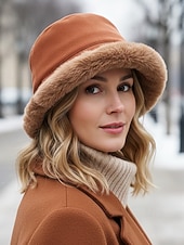 billige Damehatter-Damehatt med fuskepelsfôr, myk og koselig, tilgjengelig i flere farger for vinter- og fritidsbruk