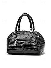 Недорогие Сумки с ручками сверху и шопперы-Женская сумка из искусственной кожи с рисунком крокодила, несколько цветов и вариантов ношения, модная и универсальная для повседневного использования.