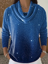 Χαμηλού Κόστους Επίσημες Μπλούζες-Νέος Χρόνος Γυναικεία Βελούδο Ombre Στυλάτο Μοντέρνα Καθημερινό Μακρυμάνικο Με σούρα στο λαιμό Κανονικά μπλουζάκια Θαλασσί Ρουμπίνι Βυσσινί Χρυσό Πράσινο του τριφυλλιού Φθινόπωρο