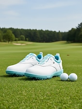 رخيصةأون أحذية جولف نسائية-Women's Golf Shoes - White &amp; Pink Stylish Athletic Sneakers with Non-Slip Sole, Cute Preppy Style for Female Golfers, Perfect for Golf Courses, Casual Outdoor Activities &amp; Daily Wear