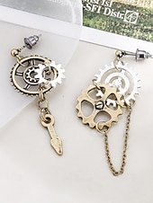 cheap Accessories-Women's Mardi Gras Multi-Style Asymmetrical Steampunk Gear Earrings - Alloy Drop Dangle for Carnival, Cosplay and Masquerade