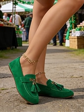  Grønne loafers med kvast til dame – klassiske og trendy St. Patricks dag-sko til parader, festivaler, fester og hverdagsbruk