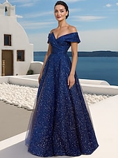  Šaty A-line do země formální večerní róby quinceanera elegantní večerní svatební šaty bez rukávů s ramínky s třpytivými flitry a rozparkem
