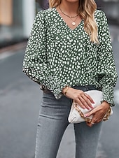 economico Serbatoio Grafico-Per donna Maglietta Stampato Floreale Casual Manica Lunga Scollo a V Top Regolari Quotidiano Uscire Weekend Nero Rosa Vino Blu marino Verde Primavera Autunno