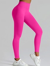 economico Leggings semplici-Per donna Chinos Leggings Streetwear Casual Athleisure Lunghezza intera Vita media Semplice Elastico in vita Traspirante Elasticizzato Quotidiano All'aperto Vacanza Viola Nero Blu reale Fuschia