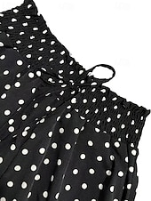 preiswerte weites Bein und hohe Taille-Damen Weites Bein Chinos Hosen Hose Urlaub Streetwear Lässig Lang Mittlere Taillenlinie Tupfen Tasche Elastischer Bund Bequem Unelastisch Täglich Outdoor Urlaub Hellgrau Dunkelgrau Schwarz Rot Sommer