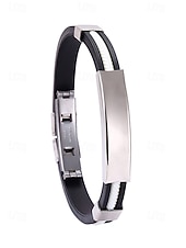 olcso Férfi ékszerek-férfi rozsdamentes acél és szilikon karkötő, több színben kapható – stílusos és tartós, hétköznapi és hétköznapi viseletre egyaránt alkalmas