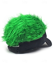 abordables Día de San Patricio-Sombrero de visera de poliéster para hombre con peluca sintética colorida, disponible en varios colores, perfecto para el Día de San Patricio, carnaval y ocasiones festivas.