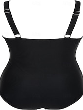 Χαμηλού Κόστους Ενός τεμαχίου-Γυναικεία Μαγιό Ενα κομμάτι Μπικίνι Σορτσάκια Μαγιό Δίχτυ Εξώπλατο Διακοπές Ρούχα παραλίας Συμπαγές Χρώμα Λαιμόκοψη V Αμάνικο Μαγιό