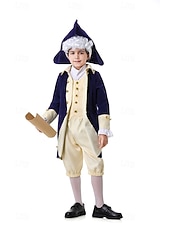 abordables Tenues-250e anniversaire des États-Unis Rococo Baroque Tenues Manches longues George Washington Alexander Hamilton Epoque Coloniale Déguisement Garçons Carnaval Jour de l'indépendance 4 juillet Enfant
