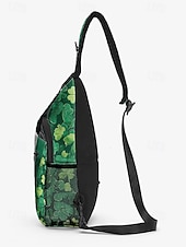 Bolso bandolera de poliéster para hombre, diseño de esmoquin del Día de San Patricio con estampados de tréboles y monedas, múltiples diseños, perfecto para celebraciones navideñas y uso diario.