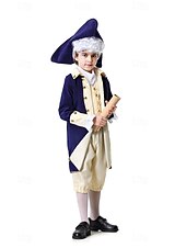 abordables Tenues-250e anniversaire des États-Unis Rococo Baroque Tenues Manches longues George Washington Alexander Hamilton Epoque Coloniale Déguisement Garçons Carnaval Jour de l'indépendance 4 juillet Enfant