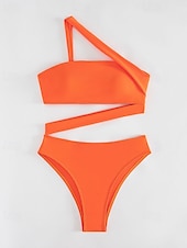 economico Costumi da bagno Donna-Per donna Costumi da bagno Intero Bikini Shorts Costume da bagno Senza schiena Vacanza Abbigliamento da Spiaggia Tinta unica Senza Spalline Senza Maniche Costumi da bagno