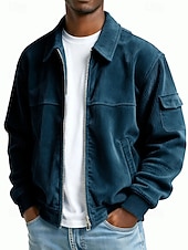 Χαμηλού Κόστους Καθημερινά μπουφάν-Ανδρικά Κοτλέ σακάκι Causal Καθημερινά Τσέπη Φθινόπωρο Χειμώνας Συμπαγές Χρώμα Βίντατζ Καθημερινά Κολάρο Πουκαμίσου Κανονικό Μαύρο Πράσινο Ανοικτό Βαθυγάλαζο Σκούρο πράσινο Καφέ Σακάκια