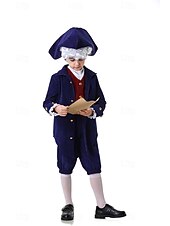  250e jubileum VS Rococo Barok Outfits Lange Mouwen George Washington Alexander Hamilton Koloniaal Kostuum Jongens Carnaval Independence Day 4 juli Kinderen Jas Broeken Kraag
