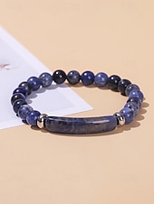 abordables Fête de la Saint-Patrick-Bracelet pour homme en pierre naturelle, perles multicolores avec détails raffinés, idéal pour la Saint-Patrick et au quotidien, élégant et unique.