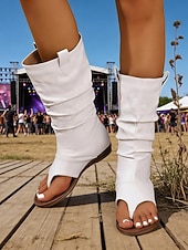 preiswerte Cowboy &amp; Western Stiefel-Rote Boho-Western-Stiefeletten für Damen mit offener Zehenpartie und Stickereien – perfekt für Musikfestivals und legere Outdoor-Veranstaltungen