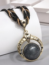 halpa Naisten kaulakoru-Naisten boheemi metalliseoskaulakoru monivärisellä helmiköydellä, ainutlaatuinen riipusmuotoilu, täydellinen arkeen ja juhlaan