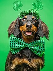  女性用聖パトリックデー 3点セット シャムロックコスチュームアクセサリー、グリッターグラス、ヘッドバンド &蝶ネクタイパーティーウェア