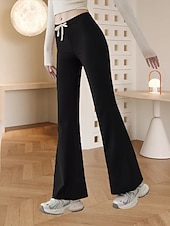 abordables Pantalon évasé pour femme-Femmes Taille EU / US Jambe large Pantalon à pattes d'éléphant Pantalons Pyjamas Confort Décontracté / Sportif Longueur complète Taille haute Taille HautePantsHalloween Noël Saint Valentin Couleur