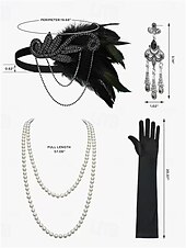 economico Abiti degli anni '20-Set Anni Ruggenti Anni 1920 Lunghezza al ginocchio Abito Flapper Abito da cocktail Costume di fantasia con accessori Maniche corte Il grande Gatsby Ragazza Flapper Paillettes Frangia con nappe Scollo