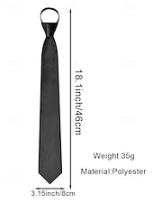 billiga Bröllop ACC-herrslips med dragkedja, färdigknuten slips i polyester med dold dragkedja, klassisk randig affärsmodell, flerfärgade alternativ, för bröllop, kontorskläder och eleganta vardagsevenemang
