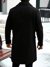 halpa Miesten trenssitakki-Miesten Talvitakki Fleecetakki Päällystakki Pitkä trenssitakki Trenssitakki Päivittäin ulko- Syksy Talvi Polyester Pidä lämpimänä Päällysvaatteet Vaatetus Klassinen Vapaa-aika Tavallinen Tasku