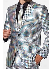 economico Outfit-Metallico Disco Anni '80 Pantaloni Abiti Completi &amp; Blazer Disco Costume Per uomo Costume di Carnevale Natale Carnevale martedì grasso Festa / Sera Parata dell'Orgoglio Mese dell'orgoglio Adulti