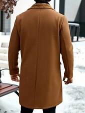 halpa Miesten trenssitakki-Miesten Talvitakki Fleecetakki Päällystakki Pitkä trenssitakki Trenssitakki Päivittäin ulko- Syksy Talvi Polyester Pidä lämpimänä Päällysvaatteet Vaatetus Klassinen Vapaa-aika Tavallinen Tasku