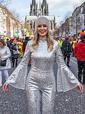 voordelige Accessoires-Dames Mardi Gras Beade Hoofddoek met Plastic Kralen Meerdere Kleuren Elegante Ontwerp Perfect voor Carnaval  Masker Bals