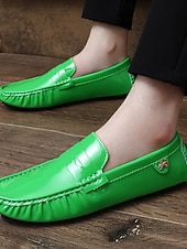 baratos Sapatos masculinos-Mocassins masculinos verdes, sapatos de condução leves e fáceis de calçar, mocassins casuais da moda para uso diário, festas e looks para o Dia de São Patrício.