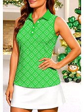  St. Patrick Women's Plants Floral Clover Workout Tank Top Tops Shirt Sport Shirt Sleeveless Sporty UPF50+ UV Resistant Trainer Dancing Breathable Pilates Cheerleader Costumes Volleyball Fold-over