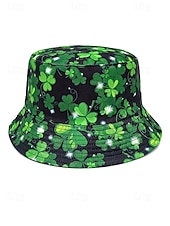 abordables Accesorios-Sombrero de pescador de poliéster para mujer, con trébol y duende del Día de San Patricio, varios patrones, perfecto para el Día de San Patricio y para uso diario.