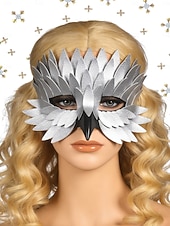 halpa Lisätarvikkeet-Naisten Mardi Gras vihreä höyheninen nahkanaamio - lintuinspiroitu puvustuslisävaruste 3D-kerroksilla venetsialaiseen karnevaaliin ja naamiaisjuhliin