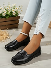 halpa Naisten mokkasiinit ja loaferit-Naisten siniset pehmeät penny loafers solmukehyksellä – Mukavat liukuvalot ajokengät toimistotyöhön rento kävely ja päivittäiseen käyttöön