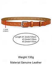 halpa Naisten vyö-Naisten aitoa nahkaa oleva vyö, vintage-rei'itetty kukkakuvio metallisoljella, rento klassinen tyyli, monivärinen vyö farkkuihin, mekkoihin, jokapäiväiseen käyttöön ja ulkoiluun.