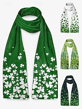  Bufanda de poliéster con tacto aterciopelado para mujer, ideal para el Día de San Patricio. Múltiples diseños. Ideal para celebraciones del Día de San Patricio.