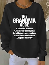 economico Umor e Citazioni Felpe-Per donna Pullover Stampato Grafico Lettera Caldo Classico Casual Manica Lunga Girocollo Top Regolari Casuale Casa Streetwear Blu Nero Bianco Viola Beige Primavera Autunno Inverno