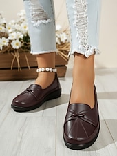 halpa Naisten mokkasiinit ja loaferit-Naisten siniset pehmeät penny loafers solmukehyksellä – Mukavat liukuvalot ajokengät toimistotyöhön rento kävely ja päivittäiseen käyttöön